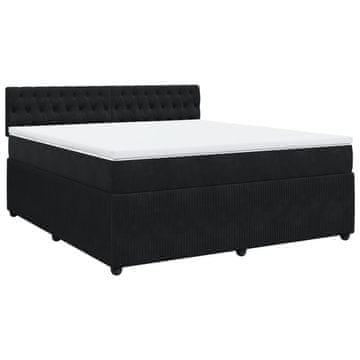 Vidaxl Box spring postelja z vzmetnico črna 180x200 cm žamet