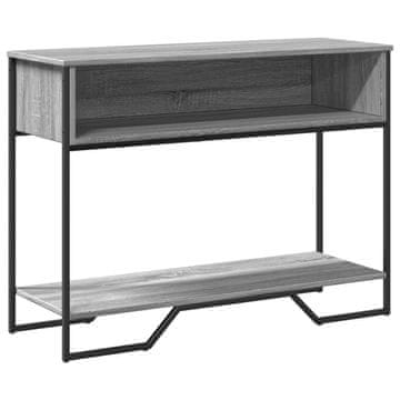 Vidaxl Konzolna mizica siva sonoma 100x35x74,5 cm inženirski les