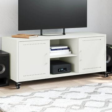 Vidaxl vidaXL TV omarica bela 100,5x39x43,5 cm jeklo