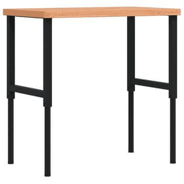 Vidaxl Delovna miza 100x60x(73-99,5) cm trdna bukovina pravokotna