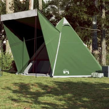 Vidaxl vidaXL Družinski šotor Teepee za 6 oseb, zelen, vodoodporen
