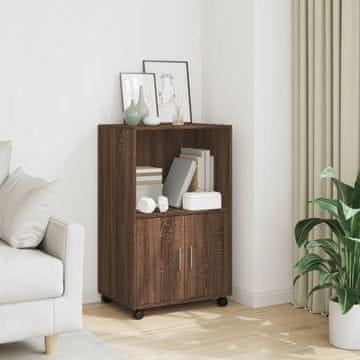 Vidaxl vidaXL Omarica na kolesih rjav hrast 55x40x91 cm