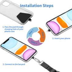 Netscroll Unisex trak za varno in enostavno prenašanje telefona, s trakom imate prosti obe roki in telefon na hitrem dosegu, dodana mini torbica za kartice ali denar, prilagodljiva dolžina, ClipGo