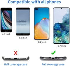 Netscroll Unisex trak za varno in enostavno prenašanje telefona, s trakom imate prosti obe roki in telefon na hitrem dosegu, dodana mini torbica za kartice ali denar, prilagodljiva dolžina, ClipGo