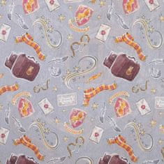 sarcia.eu Harry Potter Hogwarts Siva posteljnina 135x200cm, obojestranska, enojna postelja, certifikat OEKO-TEX