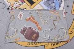 sarcia.eu Harry Potter Hogwarts Siva posteljnina 135x200cm, obojestranska, enojna postelja, certifikat OEKO-TEX