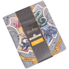 sarcia.eu Harry Potter Hogwarts Siva posteljnina 135x200cm, obojestranska, enojna postelja, certifikat OEKO-TEX