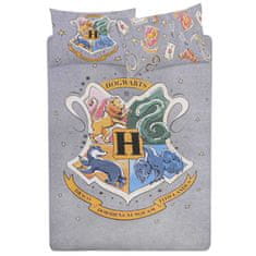 sarcia.eu Harry Potter Hogwarts Siva posteljnina 230x220cm, obojestranska, zakonska postelja, certifikat OEKO-TEX