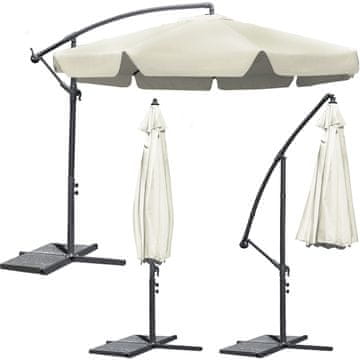 shumee Zložljiv vrtni senčnik, 8 segmentov, bež, 350 cm