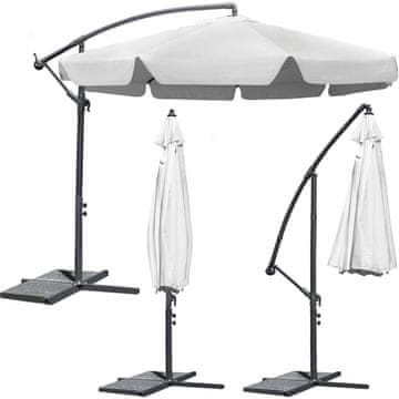 shumee Zložljiv vrtni senčnik, 8 segmentov, siv, 350 cm
