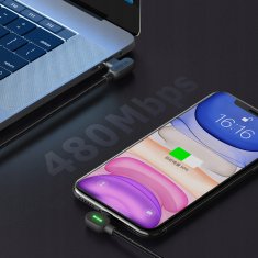 Mcdodo MCDODO 90° KOTNI KABEL USB-C LIGHTNING REVERZIBILEN ZA IPHONE 13 14 LED 1M