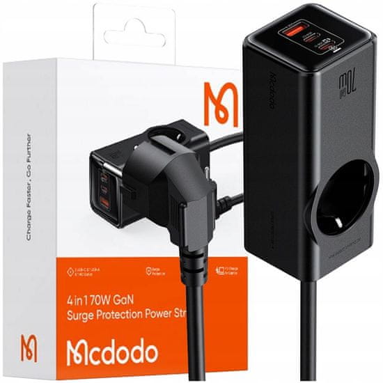 Mcdodo MCDODO POLNILEC ZA NAPAJALNI TRAK TIPA C 4X USB-C USB AC 70W