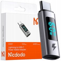 Mcdodo MCDODO ADAPTER USB-C USB TIPA C DO STRELE IPHONE 60W METER