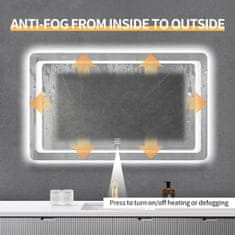 S6 Steklarstvo Šest LED ogledalo S64D, 80x60cm, LED kopalniško ogledalo, 3 barve led, antifog