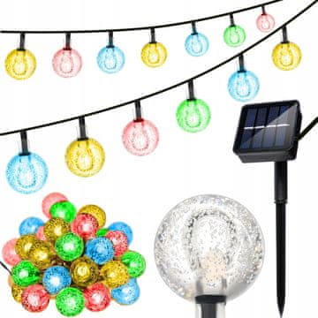 Malatec LED RGB 10 zunanja solarna dekorativna girlanda IP44 6m 7 funkcij