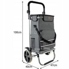 Malatec Velik 40L termo nakupovalni voziček in prenosna torba na mehkih kolesih do 30kg