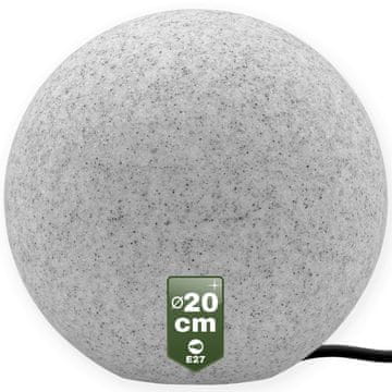 LUMILED Vrtna svetilka E27 kamnita krogla LUMIKULA 20cm IP65