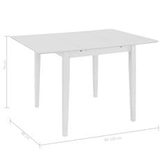 Vidaxl Raztegljiva jedilna miza MDF (80-120)x80x74 cm bela