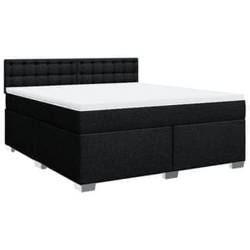 Vidaxl Box spring postelja z vzmetnico črna 180x200 cm blago