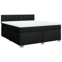 Vidaxl Box spring postelja z vzmetnico črna 180x200 cm blago