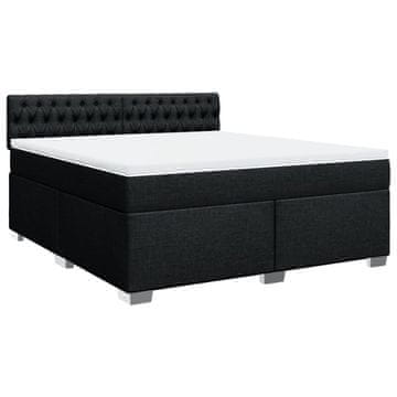 Vidaxl Box spring postelja z vzmetnico črna 180x200 cm blago