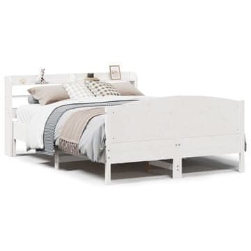 Vidaxl Posteljni okvir brez vzmetnice bel 160x200 cm trdna borovina
