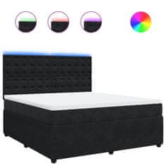 Vidaxl Box spring postelja z vzmetnico črna 180x200 cm žamet