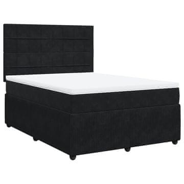 Vidaxl Box spring postelja z vzmetnico črna 140x200 cm žamet