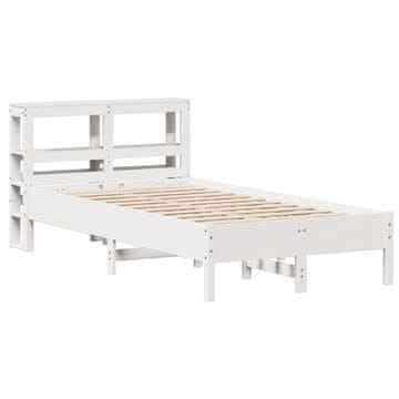 Vidaxl Posteljni okvir brez vzmetnice bel 75x190 cm trdna borovina