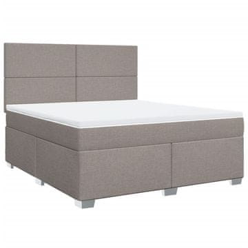 Vidaxl Box spring postelja z vzmetnico taupe 180x200 cm blago