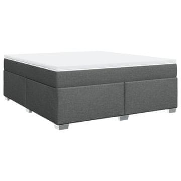 Vidaxl Box spring postelja z vzmetnico temno siva 180x200 cm blago