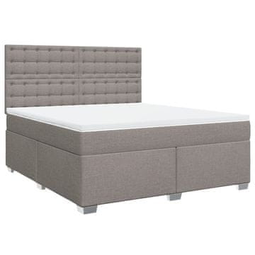 Vidaxl Box spring postelja z vzmetnico taupe 180x200 cm blago