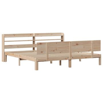 Vidaxl Posteljni okvir z vzglavjem 200x200 cm trdna borovina