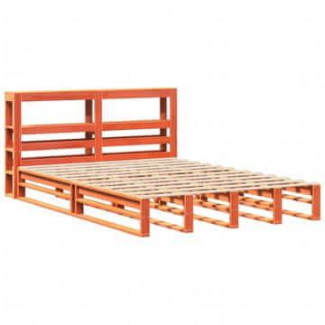 Vidaxl Posteljni okvir brez vzmetnice voščeno rjav 140x190 cm borovina