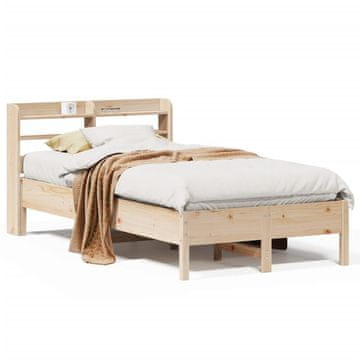 Vidaxl Posteljni okvir brez vzmetnice 75x190 cm trdna borovina