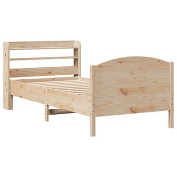Vidaxl Posteljni okvir brez vzmetnice 75x190 cm trdna borovina