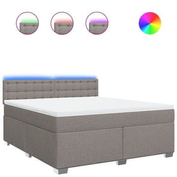 Vidaxl Box spring postelja z vzmetnico taupe 180x200 cm blago