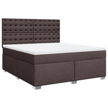 Vidaxl Box spring postelja z vzmetnico temno rjava 180x200 cm blago