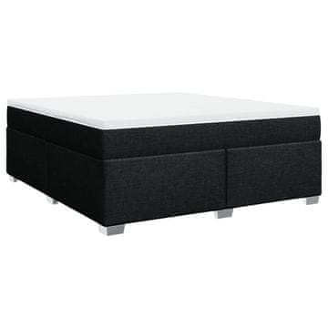 Vidaxl Box spring postelja z vzmetnico črna 180x200 cm blago