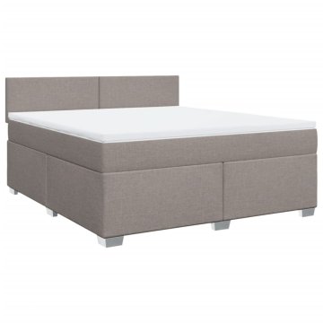 Vidaxl Box spring postelja z vzmetnico taupe 180x200 cm blago