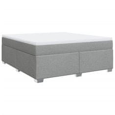 Vidaxl Box spring postelja z vzmetnico svetlo siva 180x200 cm blago