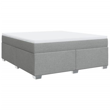 Vidaxl Box spring postelja z vzmetnico svetlo siva 180x200 cm blago