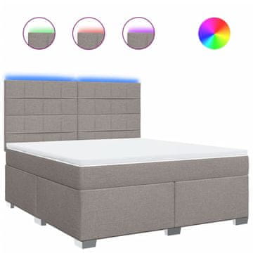 Vidaxl Box spring postelja z vzmetnico taupe 180x200 cm blago