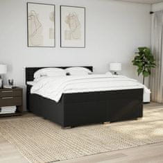 Vidaxl Box spring postelja z vzmetnico črna 180x200 cm blago