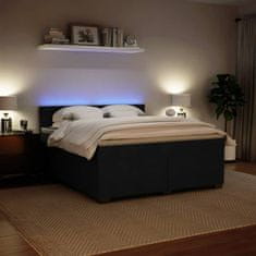 Vidaxl Box spring postelja z vzmetnico črna 180x200 cm žamet