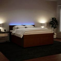 Vidaxl Box spring postelja z vzmetnico roza 180x200 cm žamet