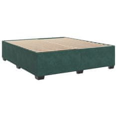 Vidaxl Box spring postelja z vzmetnico temno zelena 180x200 cm žamet
