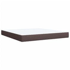 Vidaxl Box spring postelja z vzmetnico temno rjava 180x200 cm blago
