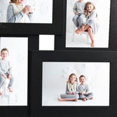 Vidaxl Foto okvir za 4x(10x15 cm) fotografije črn MDF