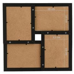 Vidaxl Foto okvir za 4x(13x18 cm) fotografije črn MDF